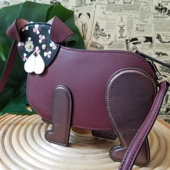 kate spade Handbags - Kate Spade Cherrywood Brown Pup Floral Crossbody